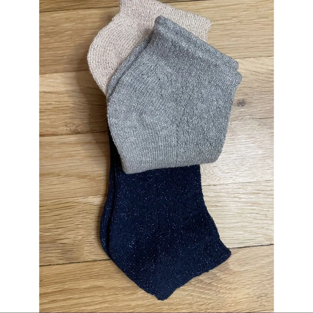J. Crew Crewcuts Girl’s Pointelle Ankle Glitter Shimmer Socks Three-pack